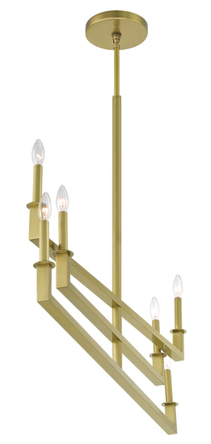 Dante 6 Light Aged Brass Chandelier