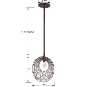 Doral 1 Light Forged Bronze Pendant