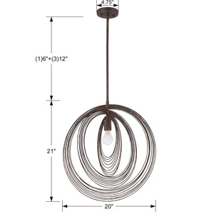 Doral 1 Light Forged Bronze Pendant