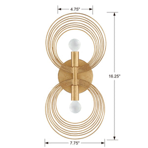 Doral 2 Light Renaissance Gold Wall Mount