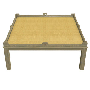 Fairfield 48" Driftwood Coffee Table with Natural Raffia Top