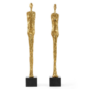 Cast Iron Figure Sculptures with Gold Leaf – Set of 2 | Dora Mar Collection | Villa & House