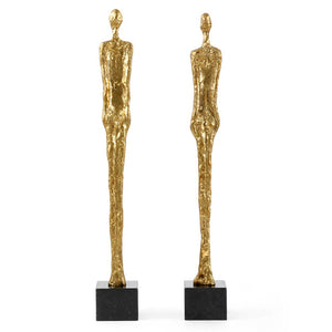 Cast Iron Figure Sculptures with Gold Leaf – Set of 2 | Dora Mar Collection | Villa & House