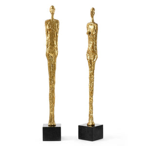 Cast Iron Figure Sculptures with Gold Leaf – Set of 2 | Dora Mar Collection | Villa & House