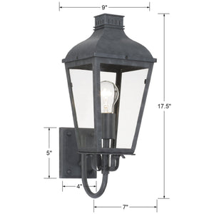 Dumont Outdoor 1 Light Graphite Wall Mount