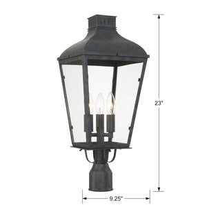 Dumont Outdoor 3 Light Graphite Post Mount
