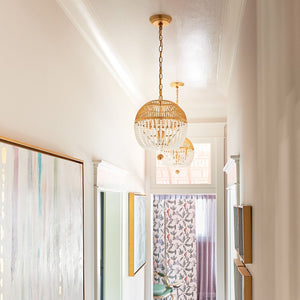 Duval 3 Light Antique Gold Chandelier