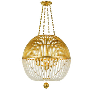 Duval 6 Light Antique Gold Pendant