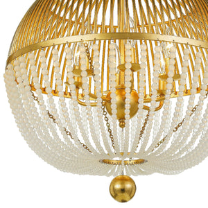 Duval 6 Light Antique Gold Pendant