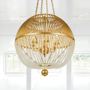 Duval 6 Light Antique Gold Pendant