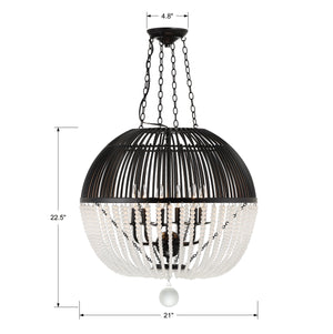 Duval 6 Light Antique Gold Pendant