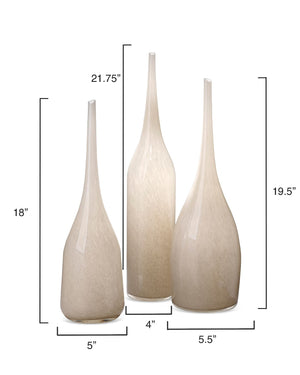 Pixie Vases (Set of 3) - Warm Grey Glass