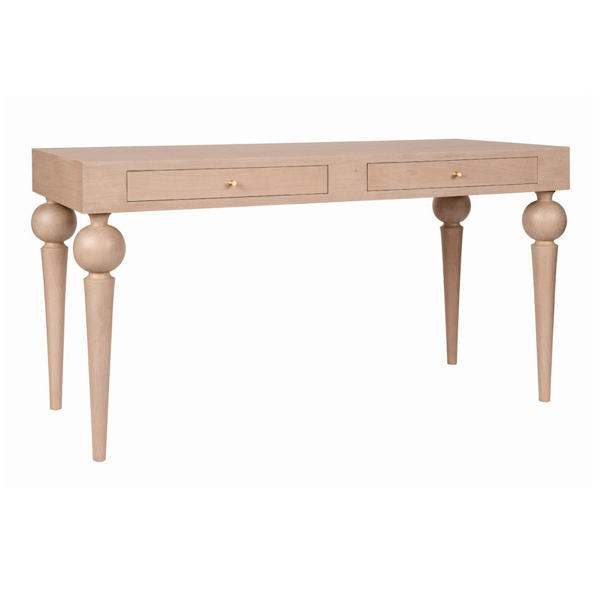 Darcie Two-Drawer Writing Desk with Tapered Legs