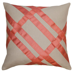Diego Coral Ribbon Pillow