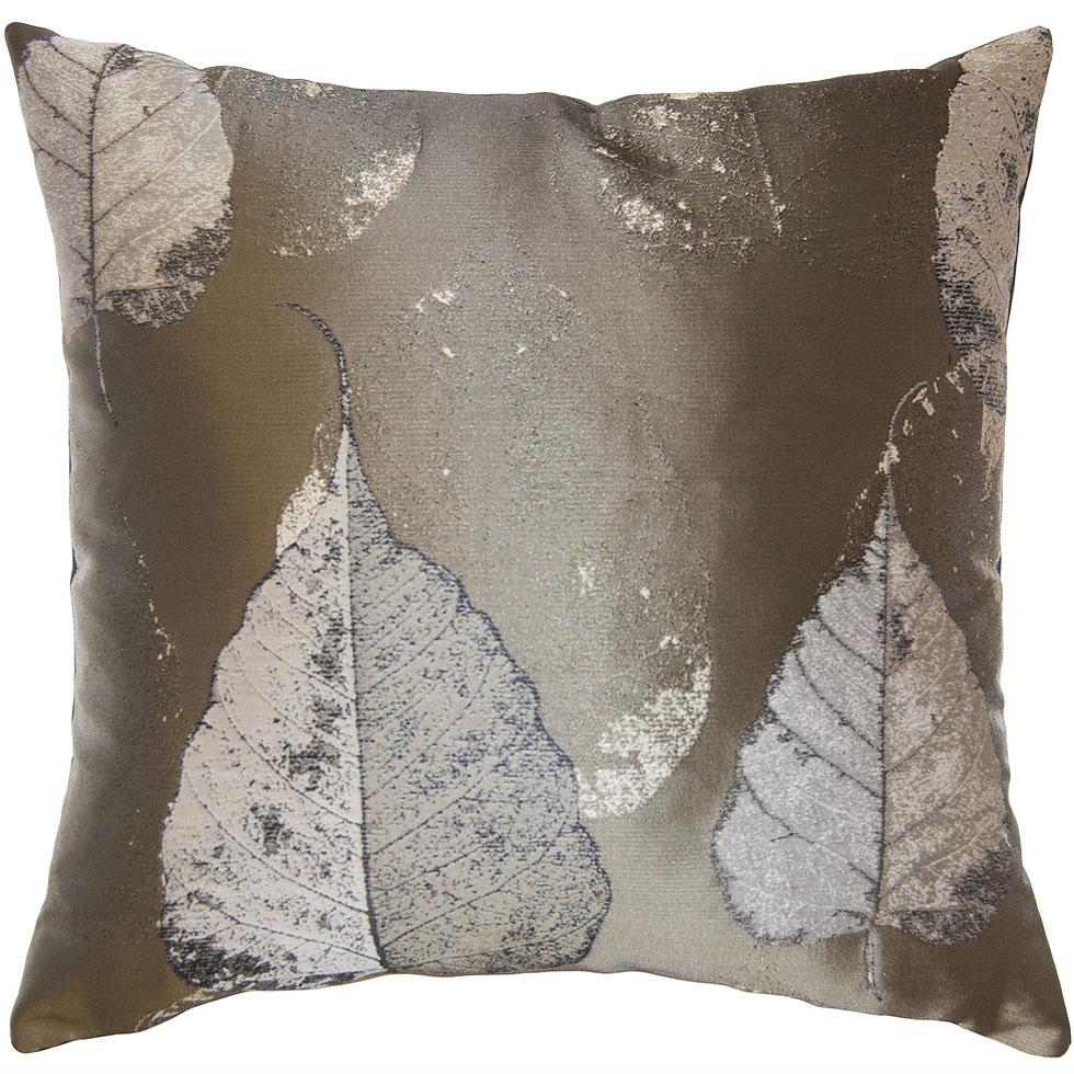 Domino Pewter Leaf Pillow