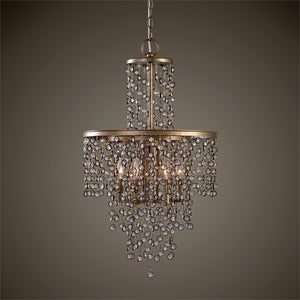 Jeweled Droplets Pendant – Crystal & Iron