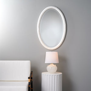 Ovation Oval Mirror - Textured White Resin