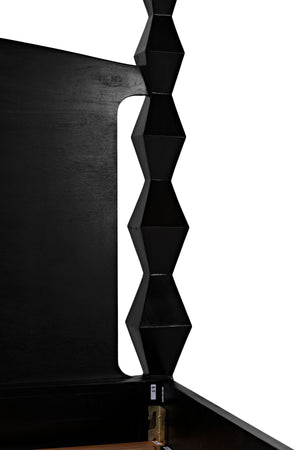 Brancusi Bed, Queen, Hand-Rubbed Black