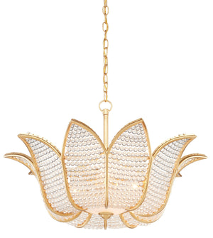 Currey and Company Bebe Chandelier - Contemporary Gold Leaf/Clear