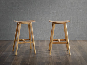Tigris Counter Height Stool, Caramelized With Exotic Tiger Inlay, (Set of 2)