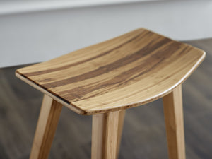 Tigris Counter Height Stool, Caramelized With Exotic Tiger Inlay, (Set of 2)