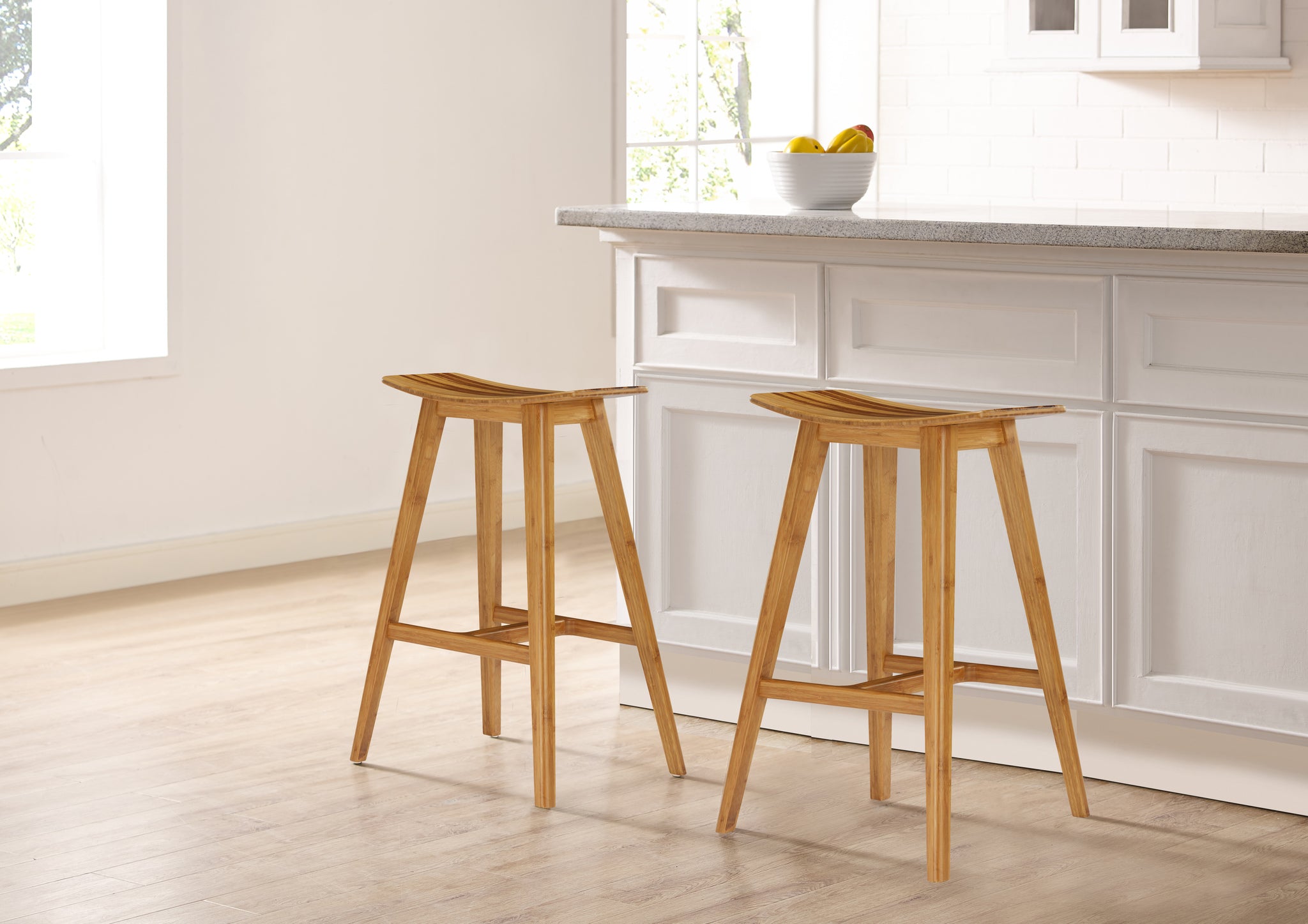 Tigris Counter Height Stool Caramelized With Exotic Tiger Inlay Set Scenario Home