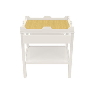 Edgartown 1-Drawer Lacquer Side Table – White (Additional Colors Available)