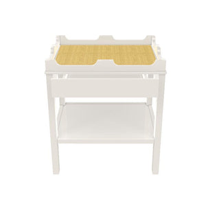 Edgartown 1-Drawer Lacquer Side Table White (Additional Colors Available)