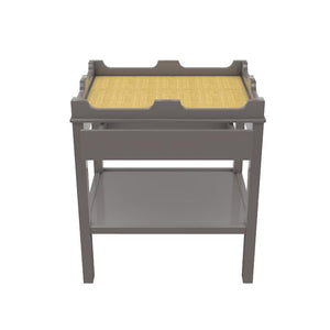 Edgartown 1-Drawer Lacquer Side Table – Charcoal (Additional Colors Available)