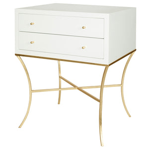 Worlds Away Elena White Lacquer Side Table – White Lacquer