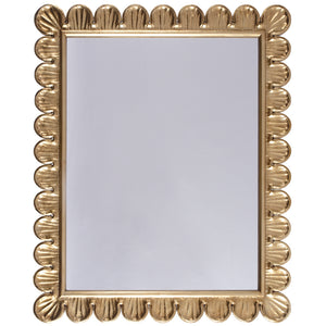 Worlds Away Eliza Mirror with Scalloped Edge Frame – Gold Leaf