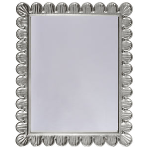 Worlds Away Eliza Mirror with Scalloped Edge Frame – Silver Leaf