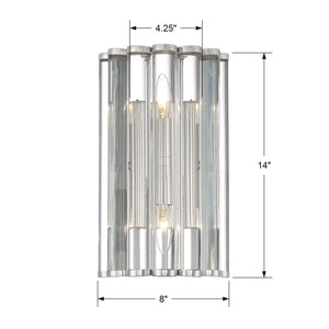 Libby Langdon for Crystorama Elliot 2 Light Polished Nickel Wall Mount