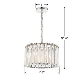 Libby Langdon for Crystorama Elliot 4 Light Polished Nickel Pendant