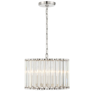 Libby Langdon for Crystorama Elliot 4 Light Polished Nickel Pendant