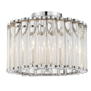 Libby Langdon for Crystorama Elliot 4 Light Polished Nickel Ceiling Moun