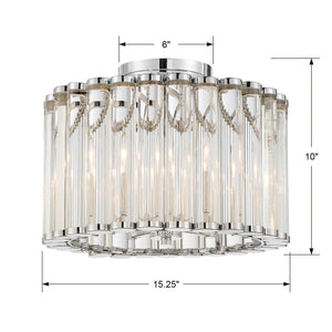 Libby Langdon for Crystorama Elliot 4 Light Polished Nickel Ceiling Moun