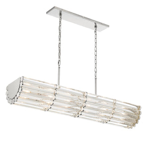 Libby Langdon for Crystorama Elliot 6 Light Polished Nickel Linear Chandelier