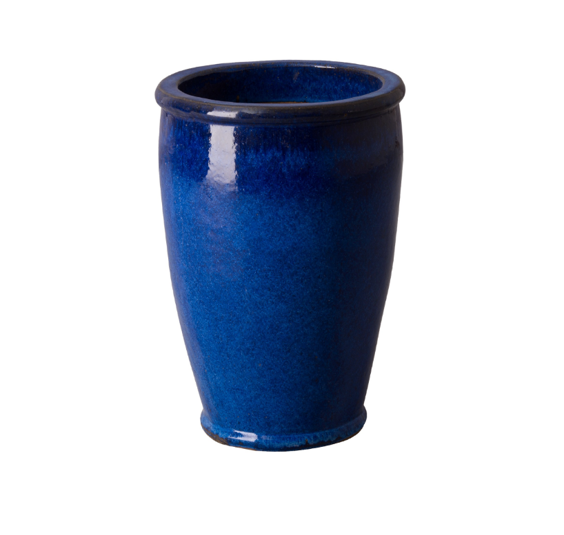 Small Round Ceramic Planter - Cobalt Blue
