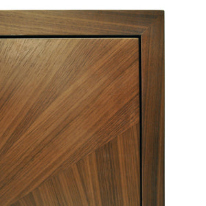 Worlds Away Radial Walnut Cabinet