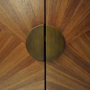 Worlds Away Radial Walnut Cabinet