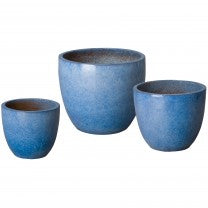 Small Tapered Round Planter - Blue
