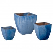 Large Tapered Square Planter - Blue