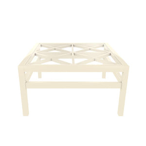 Essex Lacquer Trellis Coffee Table with Glass Top - Crème (Additional Colors Available)