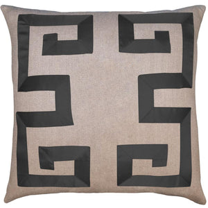 Empire Linen Black Ribbon Pillow