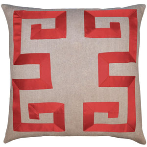 Empire Linen Red Ribbon Pillow