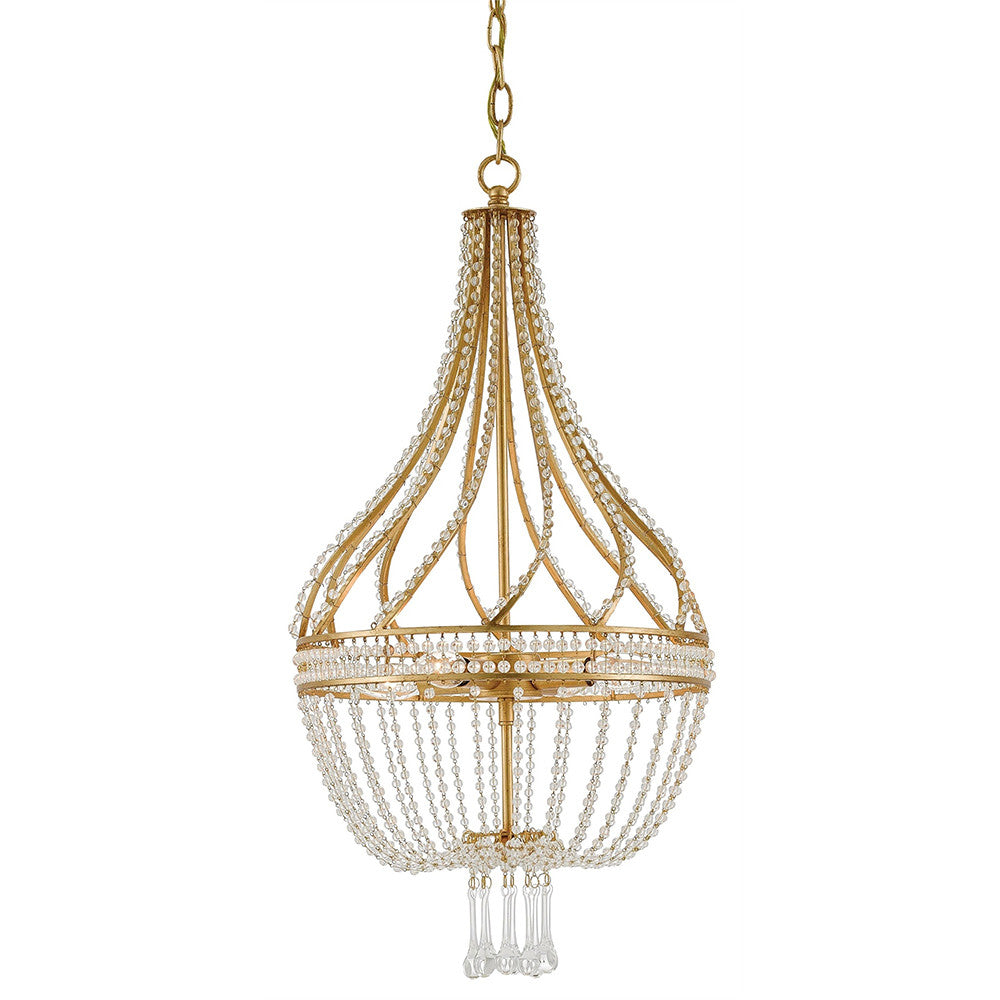 Currey and Company Empire Crystal Chandelier – Antique Gold