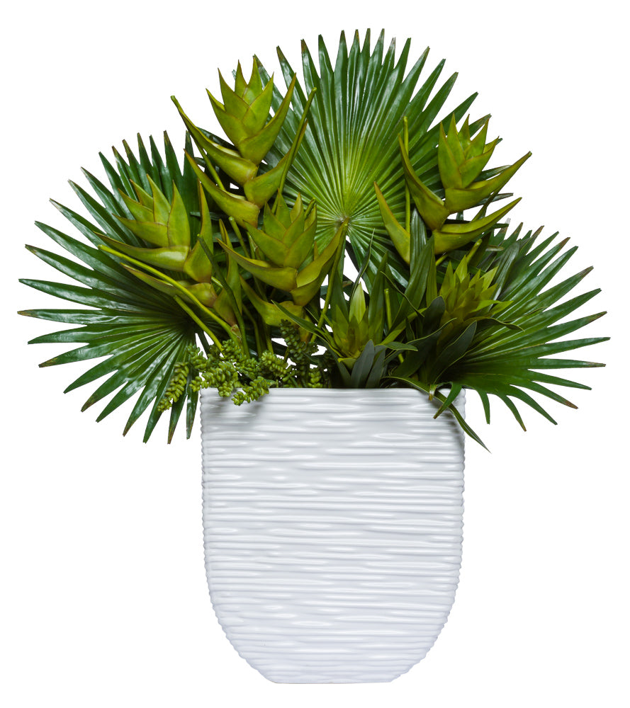 Faux Tropical Palm Leaf Arrangement