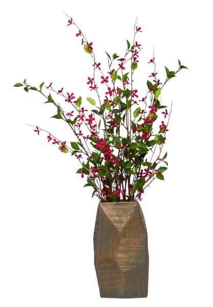 Tall Faux Meadow Blossom Arrangement - Red