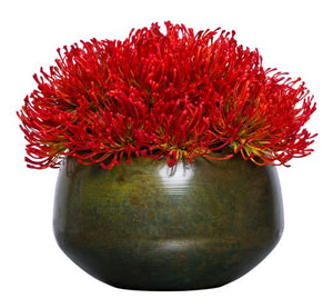 Silk Red Pin Cushion Protea Arrangement - Small